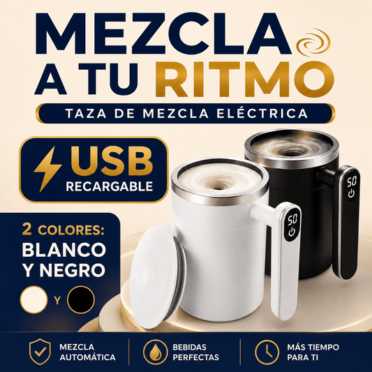 Taza Mezcladora Eléctrica Recargable Premium – Adiós Pilas y Grumos