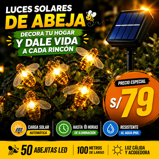Guirnalda Solar con forma de abeja-10Metros